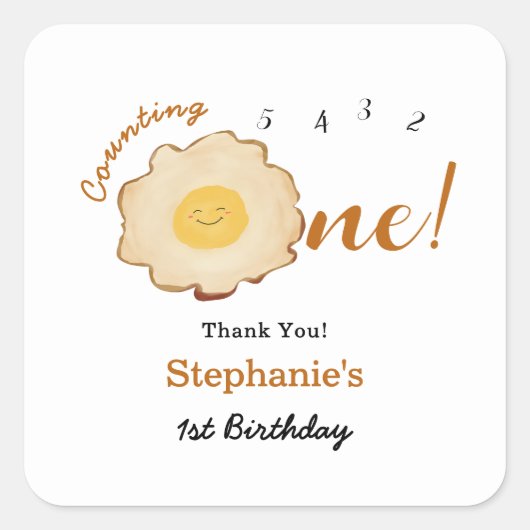 Niedlich gefrorenes Ei 1. Geburtstag Quadratischer Aufkleber (Vorderseite)