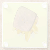 Niedlich gegrillter Käse Glasuntersetzer (Rückseite)