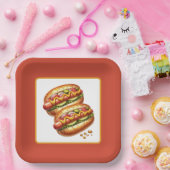 Niedlich gegrilltes Hotdog-Party Pappteller (Party)
