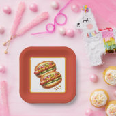 Niedlich gegrilltes Hotdog-Party Pappteller (Party)