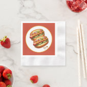 Niedlich gegrilltes Hotdog-Party Serviette (Beispiel)