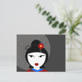Niedlich Geisha Postkarte (Stehend Vorderseite)