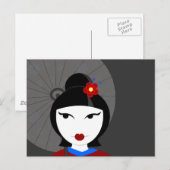 Niedlich Geisha Postkarte (Vorne/Hinten)