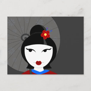 Niedlich Geisha Postkarte