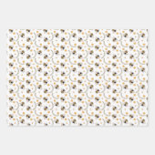 niedlich gekachelte Bienenmuster Party Wrapping Pa Geschenkpapier Set (Vorderseite 3)