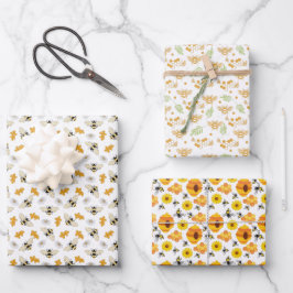 niedlich gekachelte Bienenmuster Party Wrapping Pa Geschenkpapier Set