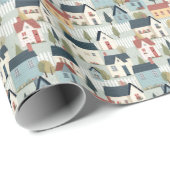 Niedlich gekachelte Hütte Kernhaus Erwärmung Party Geschenkpapier (Rolleneckpunkt)