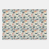 Niedlich gekachelte Hütte Kernhaus Erwärmung Party Geschenkpapier Set (Vorderseite)