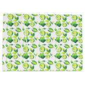 niedlich gekachelte Limone Früchte Große Geschenktüte (Rückseite)