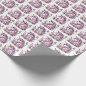 Niedlich gekachelte Mädchen, Einhorn-Party Geschenkpapier (Ecke)