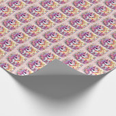 Niedlich gekachelte Mädchen, Einhorn-Party Geschenkpapier (Ecke)