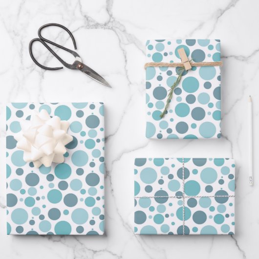 Niedlich gekachelte Polka dot Party Wrapping Paper Geschenkpapier Set (Vorderseite)