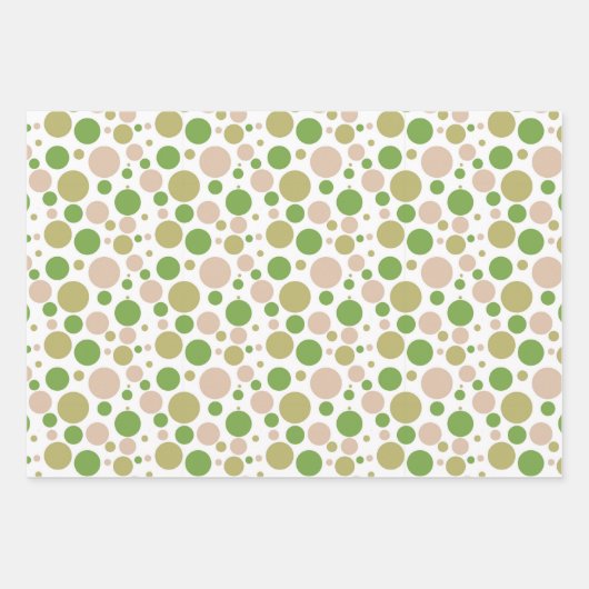 Niedlich gekachelte Polka dot Party Wrapping Paper Geschenkpapier Set (Vorderseite 3)