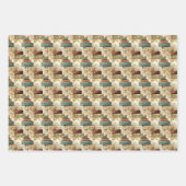 niedlich gekachelte Reisekoffer Geschenkpapier Set (Vorderseite 3)