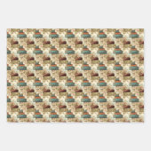 niedlich gekachelte Reisekoffer Geschenkpapier Set (Vorderseite 2)