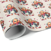 Niedlich gekachelter Apfelkuchen Geschenkpapier (Rolleneckpunkt)