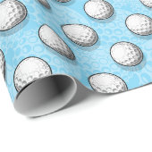 niedlich gekachelter Golfball Geschenkpapier (Rolleneckpunkt)