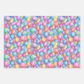 Niedlich gekacheltes Ballonmuster Party Geschenkpapier Set (Vorderseite)