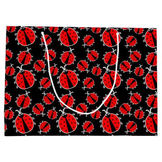 niedlich gekacheltes Bugmuster Große Geschenktüte (Rückseite)