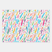 Niedlich gekacheltes farbiges Sprinkler-Party Geschenkpapier Set (Vorderseite 3)