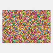 Niedlich gekacheltes farbiges Sprinkler-Party Geschenkpapier Set (Vorderseite)