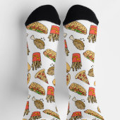 niedlich gekacheltes Fast Food-Muster Socken (Oben)