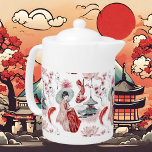 niedlich gekacheltes japanisches Muster<br><div class="desc">niedlich gekacheltes japanisches Musterteepot</div>