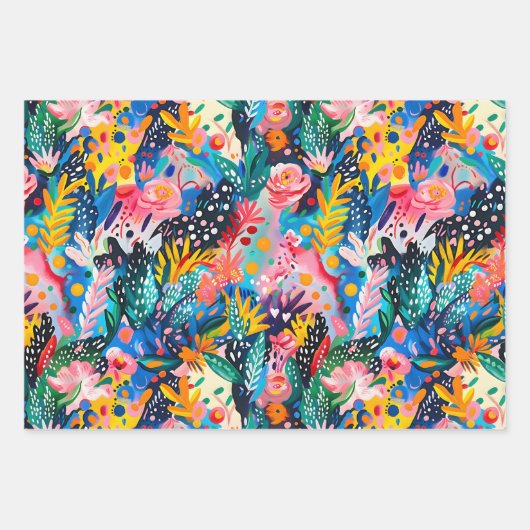 Niedlich gekacheltes japanisches Muster Geschenkpapier Set (Vorderseite 3)