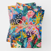 Niedlich gekacheltes japanisches Muster Geschenkpapier Set (Beispiel)