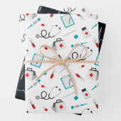 Niedlich gekacheltes Party Geschenkpapier Set (Beispiel)