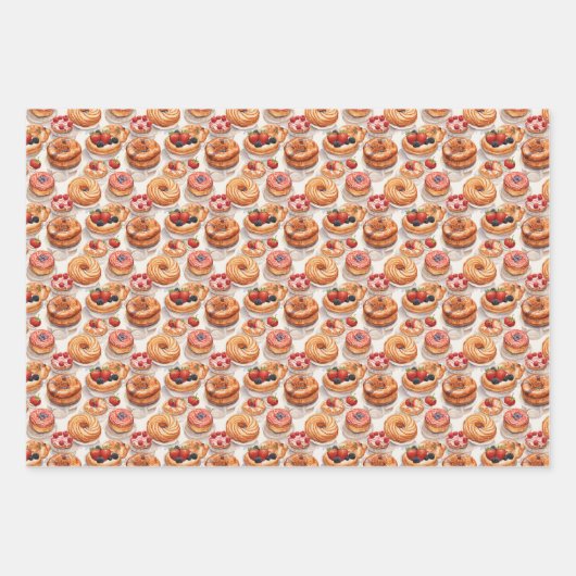 Niedlich gekacheltes Party Geschenkpapier Set (Vorderseite)