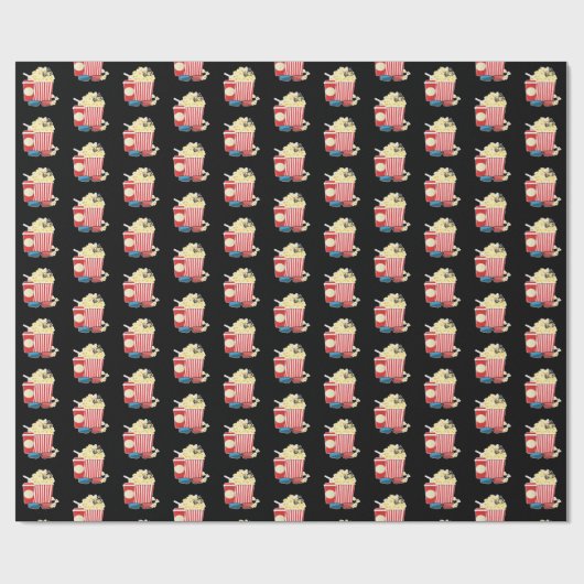 niedlich gekacheltes Popcorn-Muster Geschenkpapier (Flach)