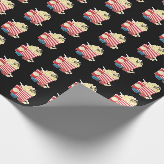 niedlich gekacheltes Popcorn-Muster Geschenkpapier (Ecke)