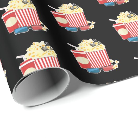 niedlich gekacheltes Popcorn-Muster Geschenkpapier (Rolleneckpunkt)