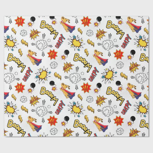 niedlich gekacheltes Superheld-Party Geschenkpapier (Flach)