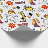 niedlich gekacheltes Superheld-Party Geschenkpapier (Ecke)