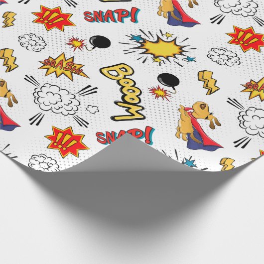 niedlich gekacheltes Superheld-Party Geschenkpapier (Ecke)