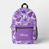 Niedlich gekacheltes tropisches Blattmuster, Teena Bedruckter Rucksack (Vorderseite)