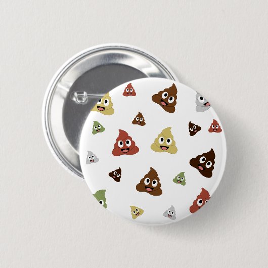 Niedlich Gekackt emoji-lustige Geschenkideen Button (Vorne & Hinten)