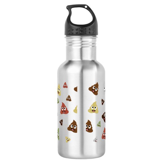 Niedlich Gekackt emoji-lustige Geschenkideen Edelstahlflasche (Rückseite)