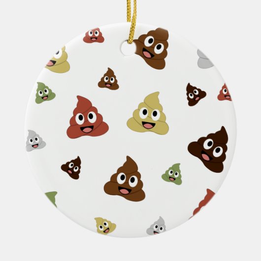 Niedlich Gekackt emoji-lustige Geschenkideen Keramik Ornament (Vorne)