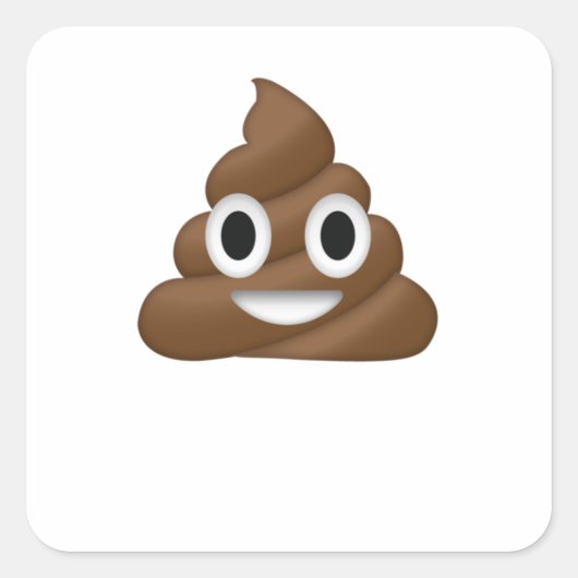 Niedlich Gekackt Emoji Quadratischer Aufkleber (Vorderseite)