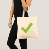 Niedlich gekneteter grüner Karo Mark Tote Tag Tragetasche (Vorderseite (Produkt))