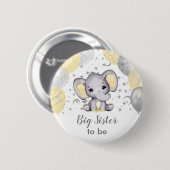 Niedlich-Gelb-Big-Sister-Elephant-Balloons-Taste Button (Vorne & Hinten)