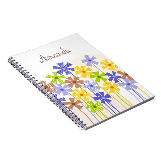 Niedlich-gelb-braune Blume zeichnend Name Notizblock (Rechte Seite)