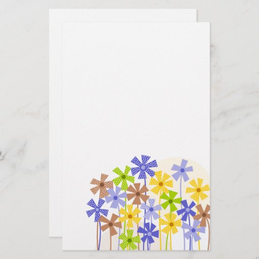 Niedlich-gelb-braune, einfache Blume zeichnend Briefpapier (Vorne/Hinten)