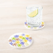 Niedlich-gelb-braune, einfache Blume zeichnend Getränkeuntersetzer (Seite)