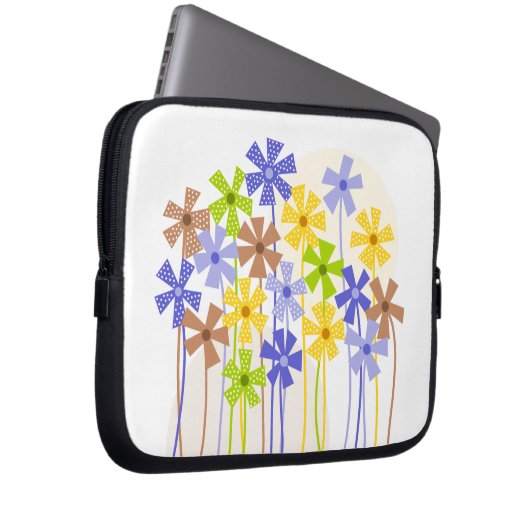 Niedlich-gelb-braune, einfache Blume zeichnend Laptopschutzhülle (Vorne Rechts)