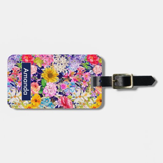 Niedlich-gelb-elegantes Muster Gepäckanhänger (Vorderseite horizontal)