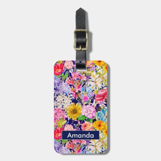 Niedlich-gelb-elegantes Muster Gepäckanhänger (Vorderseite vertikal)